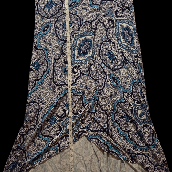 Artisan Ny High Low Skirt in Blue and White Paisley - Picture 2 of 6